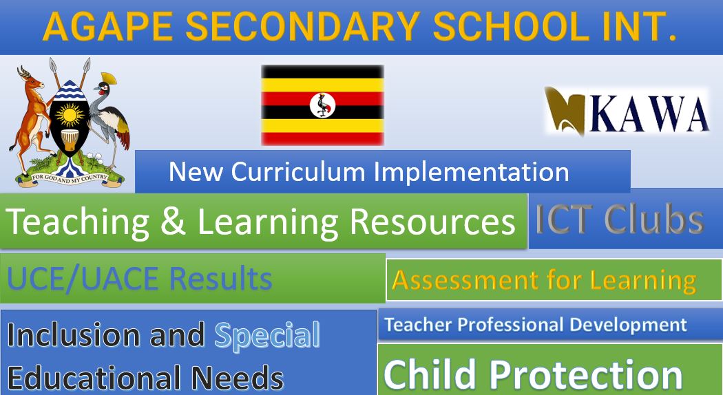 Agape Secondary School International New Curriculum Implementation, Teaching and Learning Resources, ICT Club, and Staff Professional Development.