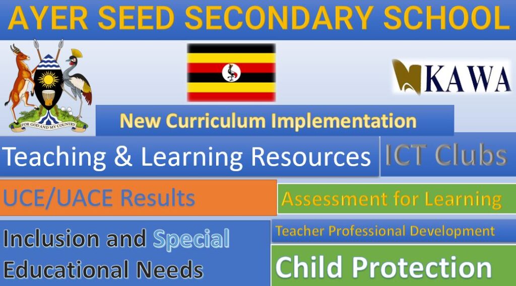 Ayer Seed Secondary School location, New Curriculum Implementation, Teaching And Learning Resources, UCE/UACE Results, ICT Lab and Clubs