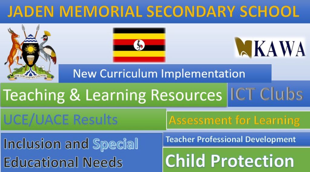 Jaden Memorial Secondary School, New Curriculum Implementation, Teaching and Learning Resources, ICT Club, and Staff Professional Development.