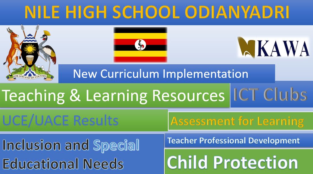 Nile High School, Odianyadri New Curriculum Implementation, Teaching and Learning Resources, ICT Club, and Staff Professional Development.